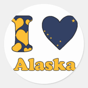 I love Alaska Classic Round Sticker