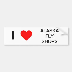 I Love Alaska Fly Shops Bumper Sticker