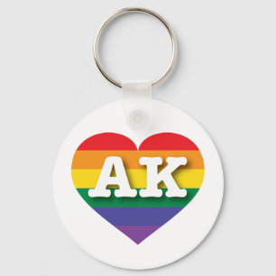 I love Alaska - Gay Pride Key Ring
