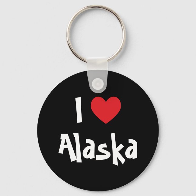 I Love Alaska Key Ring (Front)
