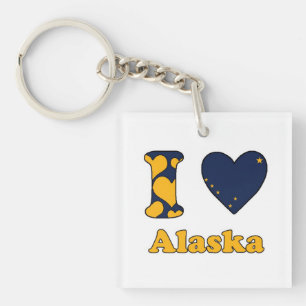 I love Alaska Key Ring