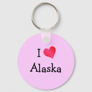 I Love Alaska Key Ring