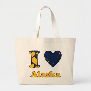 I love Alaska Large Tote Bag