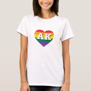 I Love Alaska Rainbow Heart T-Shirt