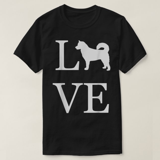 I Love Alaskan Malamute Dog Lover White Graphic Pe T-Shirt (Design Front)