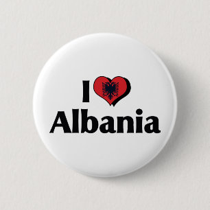 I Love Albania Flag 6 Cm Round Badge