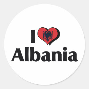 I Love Albania Flag Classic Round Sticker