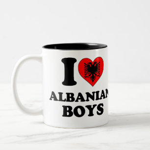 I love Albanian Boys Two-Tone Coffee Mug