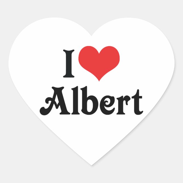 I Love Albert Heart Sticker (Front)