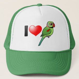 I Love Alexandrine Parakeets Trucker Hat