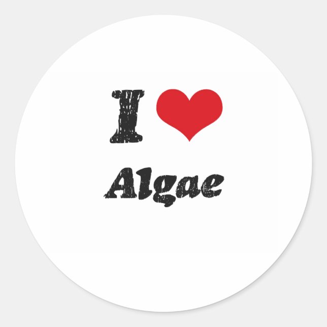 I Love Algae Classic Round Sticker (Front)