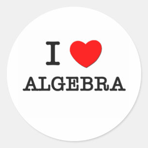 I Love Algebra Classic Round Sticker