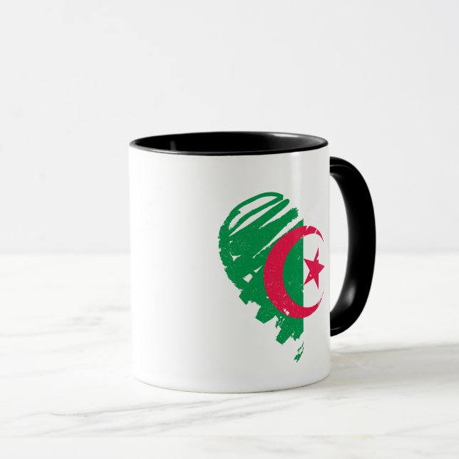 I Love Algeria - Algerian Flag Heart Mug (Front Right)