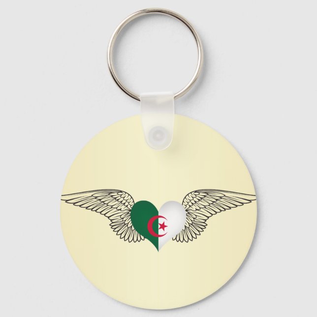 I Love Algeria -wings Key Ring (Front)