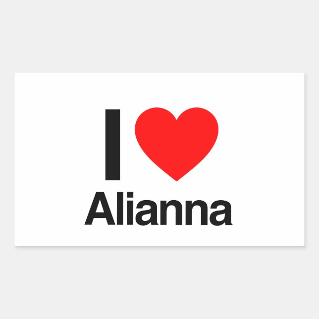 i love alianna rectangular sticker (Front)