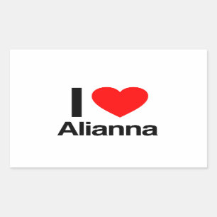 i love alianna rectangular sticker