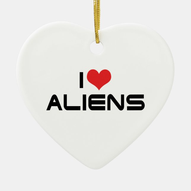 I Love Aliens Ornament (Front)