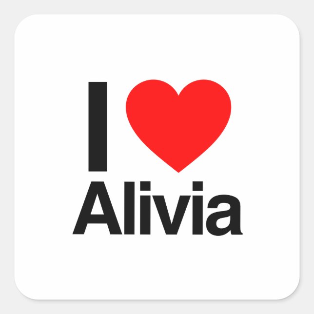 i love alivia square sticker (Front)