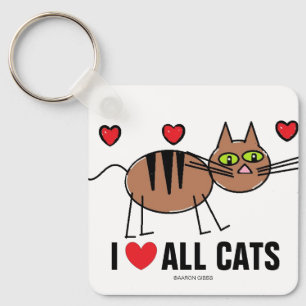 I Love All Cats Keychain