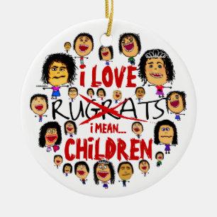 I Love All Children Cartoon Ceramic Tree Decoration