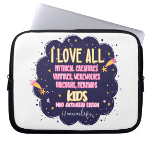 I Love All Mythical Creatures, Vampires, Werewolf Laptop Sleeve