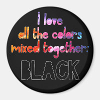 I love all the colours together plain black