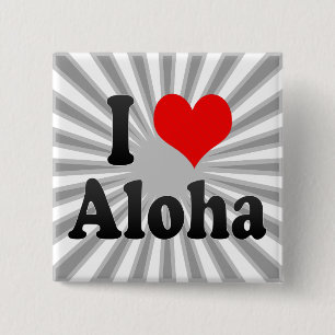 I Love Aloha, United States 15 Cm Square Badge