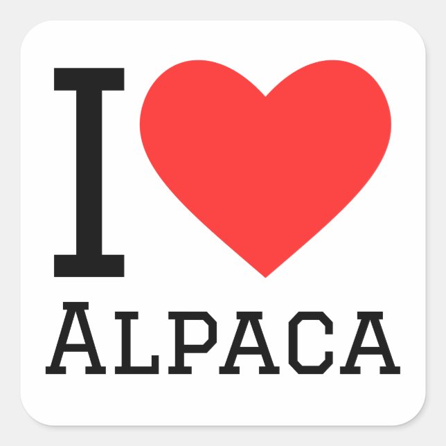 I love alpaca square sticker (Front)