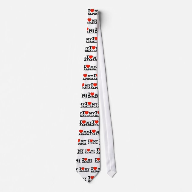 I Love alpaca Tie (Front)