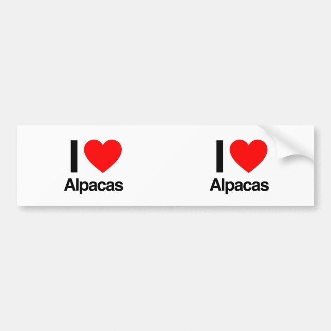 i love alpacas bumper sticker (Front)
