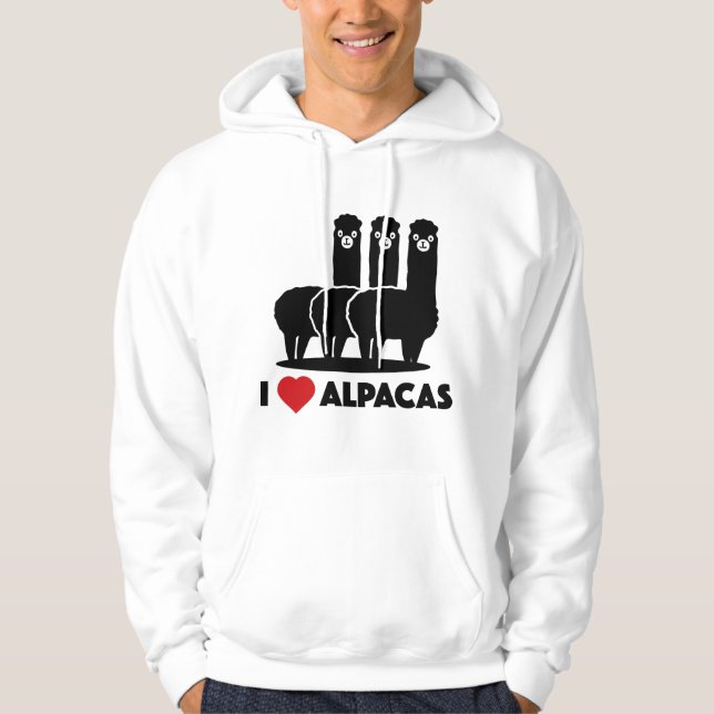 I Love Alpacas Hoodie (Front)