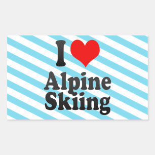 I love Alpine Skiing Rectangular Sticker