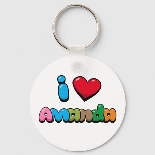 I Love Amanda Key Ring (Front)