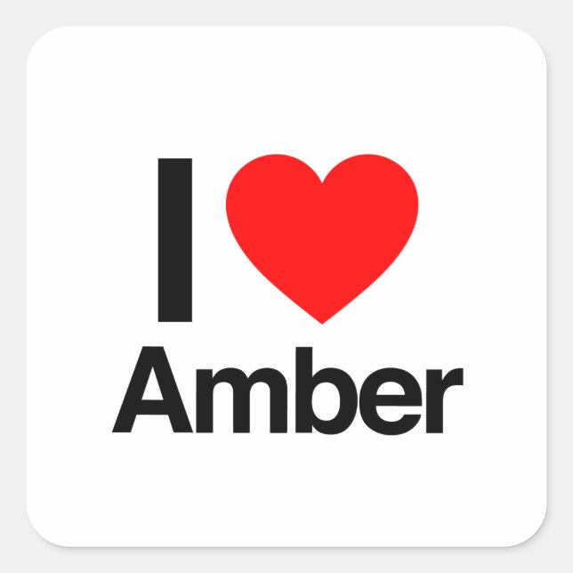 i love amber square sticker (Front)