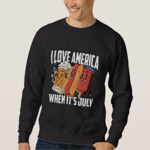 I Love America 4th Of July Hotdog Patriotic Sweatshirt