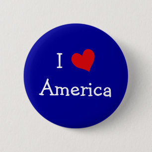 I Love America 6 Cm Round Badge