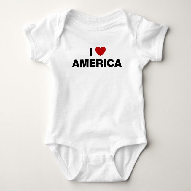 I Love America Baby Bodysuit (Front)