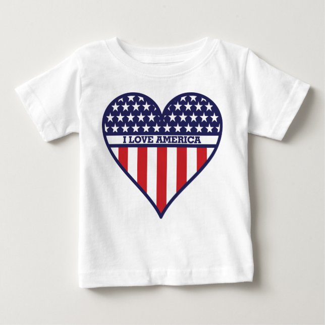 I Love America Baby T-Shirt (Front)