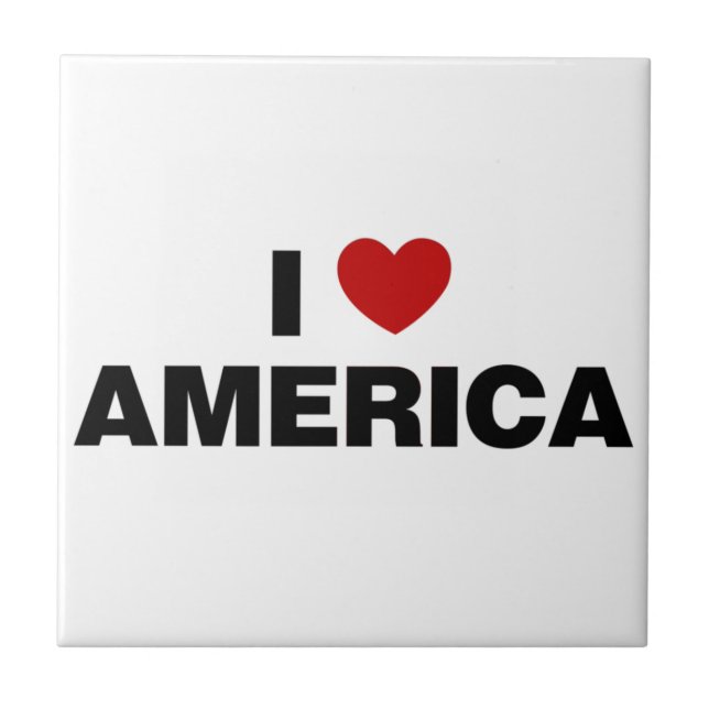 I Love America Ceramic Tile (Front)