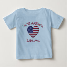 I Love America Flag Add Baby's Name
