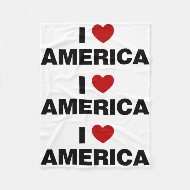 I Love America Fleece Blanket (Front)