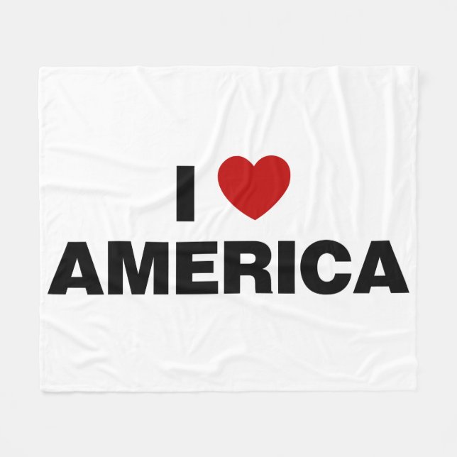 I Love America Fleece Blanket (Front (Horizontal))