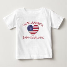 I Love America Heart Flag For Baby 