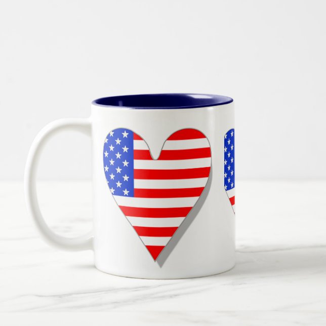 I Love America Heart Flag Mug (Left)