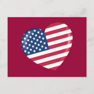 I Love America - Heart of Patriotic American Postcard