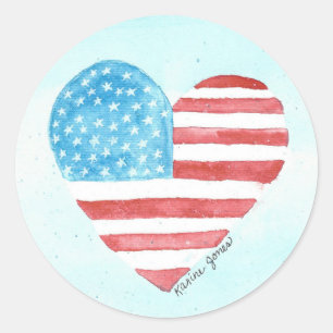 I Love America Heart Sticker