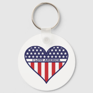 I Love America Key Ring