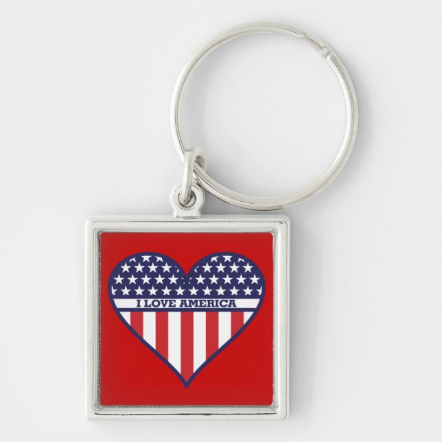 I Love America Key Ring (Front)