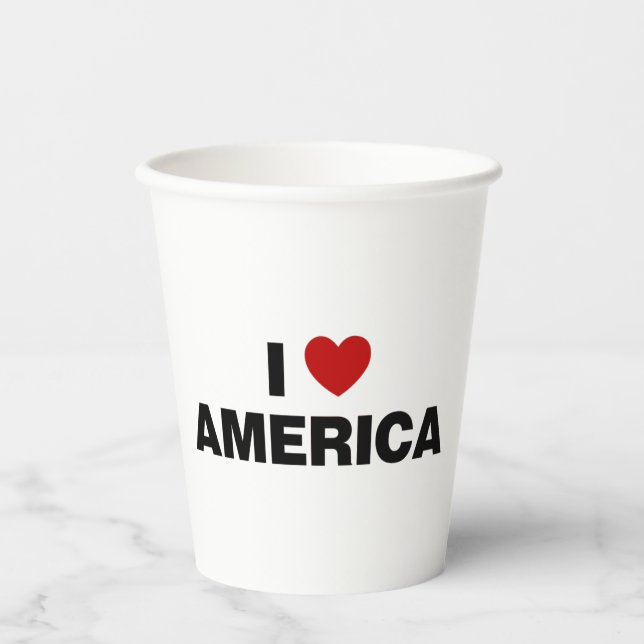 I Love America Paper Cups (Front)