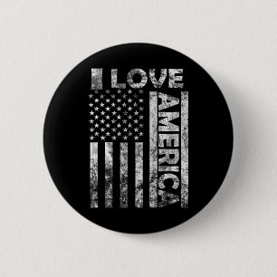 I Love America Shirt Usa Flag 4th July Independenc 6 Cm Round Badge
